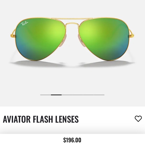 Aviator Green Flash Lenses, matte gold frame, size XL